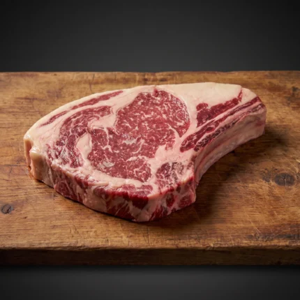 Sirovi Vergara Black Angus Bone-In Ribeye steak Španjolska na dasci